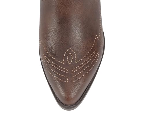 Image of Soda Women Cowgirl Cowboy Western Stitched Ankle Boots Pointed Toe Short Booties Rigging-S (Wide Fit Available)