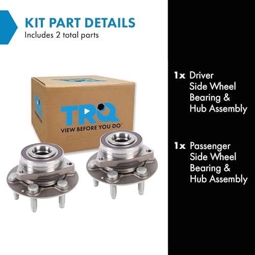 Image of TRQ Wheel Bearing & Hub Assembly Pair Compatible with 2019-21 Chevrolet Blazer Front or 2019-21 Chevrolet Blazer AWD ONLY Rear