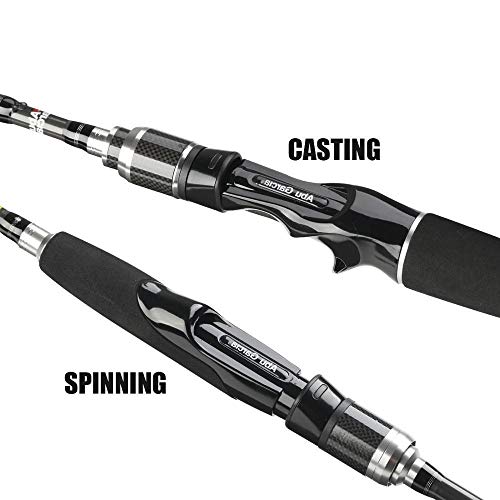 JJIAOJJ Angelrute, Angelausrüstung, Carbon, Spinnrute, 1,98 m, 2,13 m, 2,28 m, 2 Segmente, M-Power, Weitwurfköder… – Bild 4