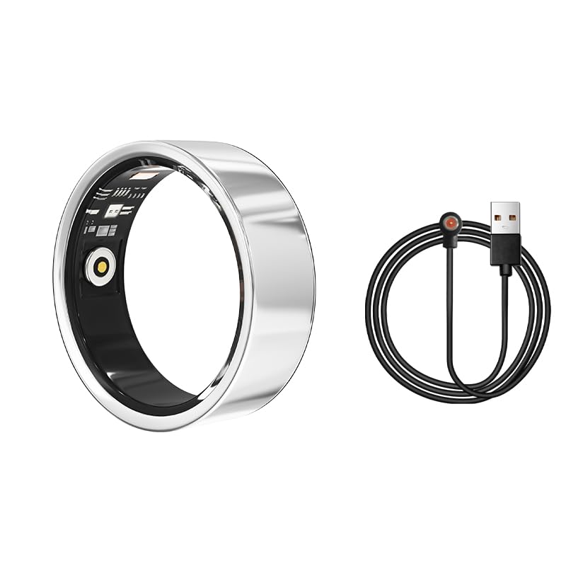 AYangrise Smart Ring for Women & Men, Health with Heart Rate Blood Pressure Blood Oxygen Fitness Ring Sleep Tracker, Waterproof, iOS Android Compatible, No Subscription (8#)