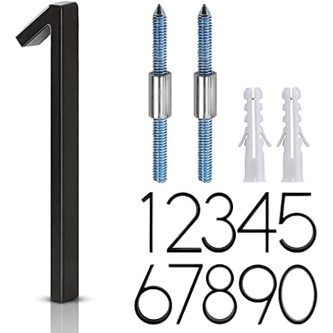 5" Metal Floating House Numbers,Ranslen Black Zinc Alloy Solid Modern House Address Number,Anti-Rust House Numbers Decorative Address Sign for Door Garden Mailbox with Nail Kit,Coated Black,Number(1) Cover