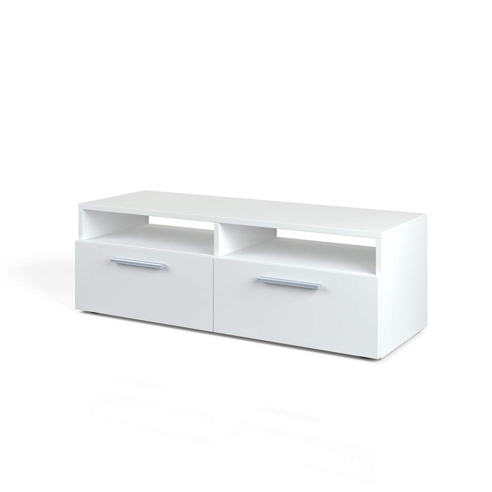 Vicco Mueble bajo para TV Diego, Blanco, 95 x 38 cm | apto como soporte de TV con estantes abiertos