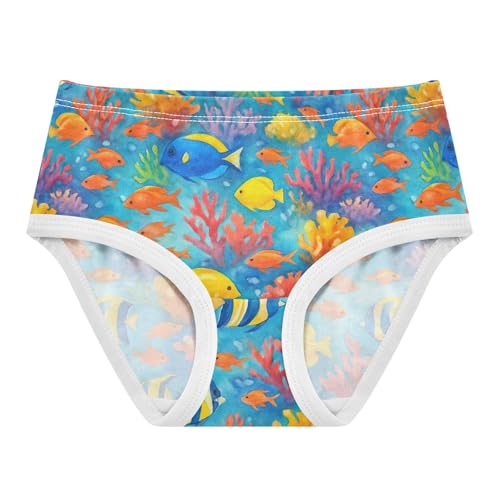Joisal Vibrant Underwater Coral Fish Toddler Girls Underwear 2t Cotton Panties for Girl Fun Briefs Undies Kids