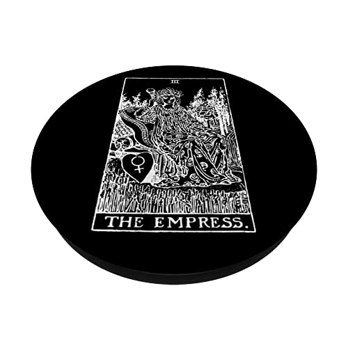 Tarot Card The Empress PopSockets Swappable PopGrip, Black - Image 2