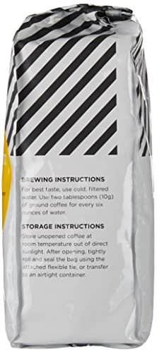 Image of Amazon Fresh Just Bright Whole Bean Coffee, Light Roast, 12 Ounce (Pack of 3)