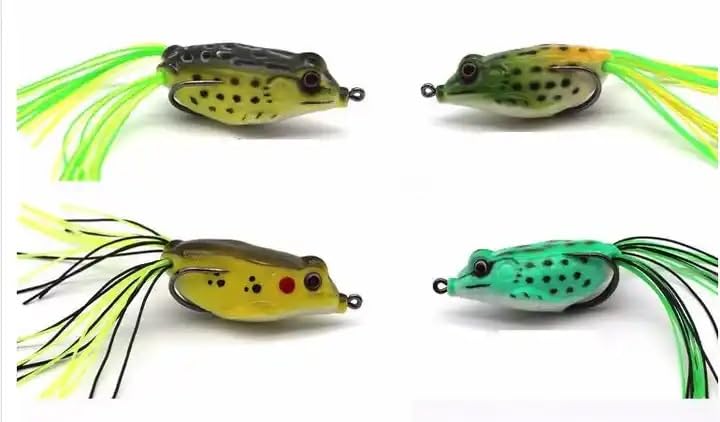 EZ Living 2pcs Multicolor Frog Soft Swim Bait for Fishing Top Realistic Frog Bait Soft Plastic Frog Lures Topwater Frog Fishing Weedless Frog Bait Frog Swim Bait for bass 1
