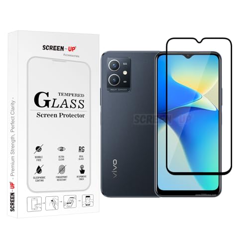 Image of ScreenUp Tempered Glass For vivo Y33e - Ultra Clear, 9H Scratch Resistant, Full Coverage, Easy Install Screen Protector