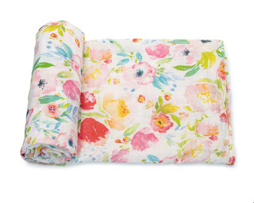 Image of ADDISON BELLE Baby Swaddle Blanket - 100% Muslin Cotton Unisex Soft Swaddle Wrap for Baby Boys or Girl - Neutral Newborn Receiving Blankets - Nursery Swaddling Babies - 47” x 47” (Watercolor Floral)