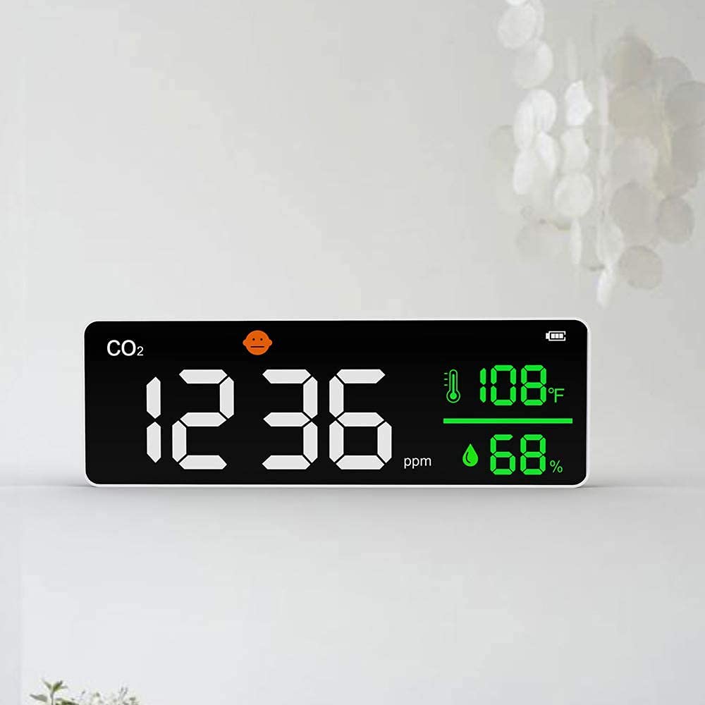 JJJ Precis CO2 Meter Indoor Air Quality Monitor Alarm LCD Digital Digital Digital Detector di umidità di anidride carbonica Digital Durevole