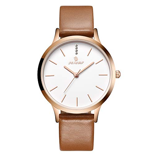 Montre automatique mécanique homme cadran rond classique et bracelet en cuir véritable noir