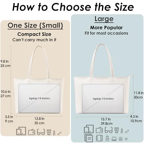 Image of KALIDI Tote Bag Zipper Shoulder Bag Faux Leather Purses Satchel for Women Casual Handbag Work Dating College