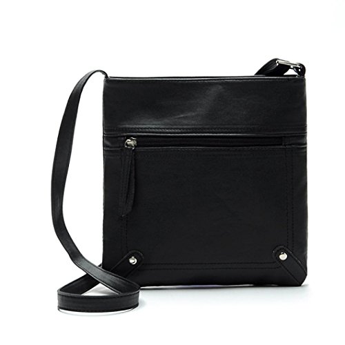 Koly Croix éPaule Du Corps Sacoche En Cuir Messenger Bag Sac à Main (Noir)