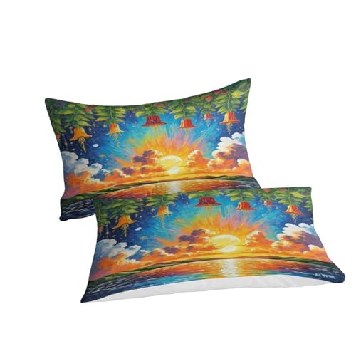 Housse de couette Fuchsie 140x200 parure de lit microfibre douce fermeture éclair cachée