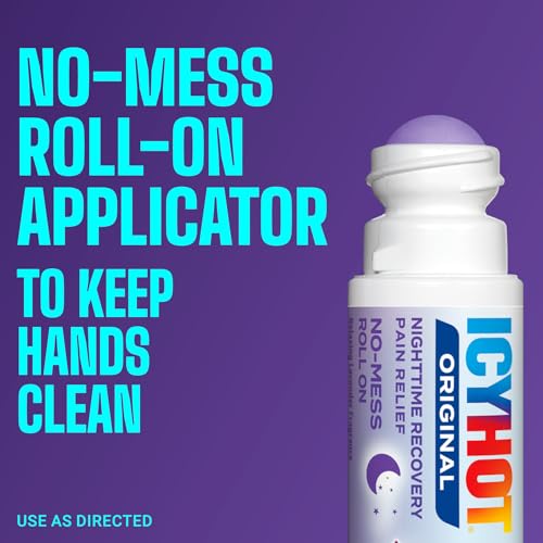 Image of Icy Hot Original Pain Relief, Nighttime Recovery, Roll-On, Lavender, 2 oz. | No-mess applicator, fast-acting pain relief with menthol 8%, help backaches, neck, shoulder, knee, elbow, ankle and leg pain