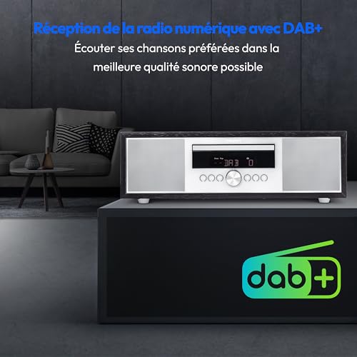 MEDION P64145 Système Audio Tout-en-Un (Dab+, CD, MP3, Radio FM PLL, USB, système Compact, Design élégant, Fonction réveil, Mise en Veille Automatique) Noir-argenté - Les Beatles, Paul McCartney, John Lennon, RIngo Starr, George Harrison MEDION P64145 Système Audio Tout-en-Un (Dab+, CD, MP3, Radio FM PLL, USB, système Compact, Design élégant, Fonction réveil, Mise en Veille Automatique) Noir-argenté – Image 4