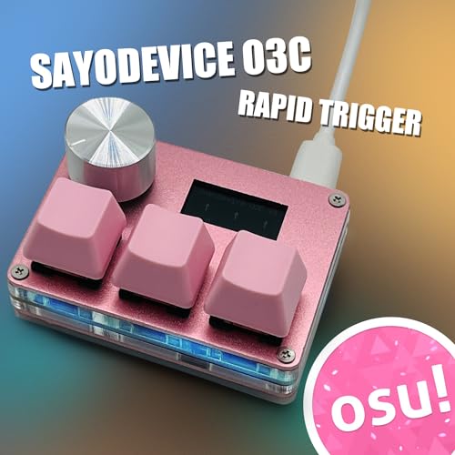 Image of SayoDevice O3C OSU Keyboard Rapid Trigger Hall Switches Magnetic Linear Switches Keyboard with Knob and Screen,Copy Paste,Shotcut,Macro Hotswap Mini Keypad. (Pink)