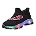 JDGY Chaussures de sport lumineuses LED pour garçon - Antidérapantes - Pour la course à pied, la gym, la randonnée - Respirantes - En tricot - Pour enfants, Noir , 29