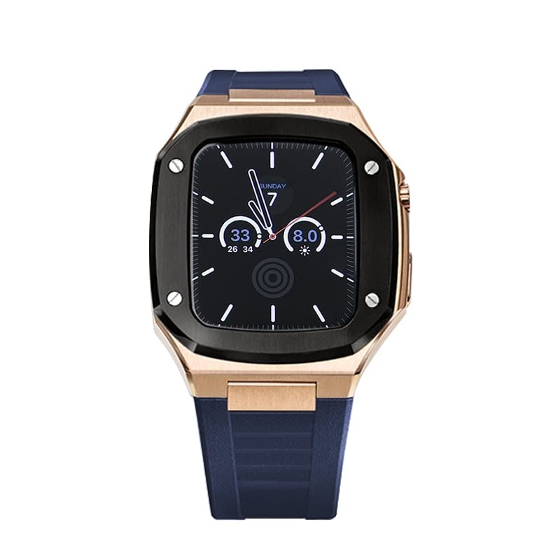 Kit de modification en acier inoxydable luxe pour Apple Watch 44mm