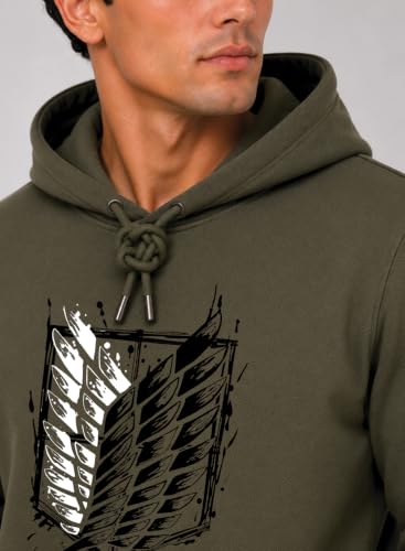 Image of ADRO Mens Abstract Graphic Hoodie | 320 GSM Cotton Poly Fleece | Regular Fit Contemporary Artistic Sweatshirt for Winter & Streetwear