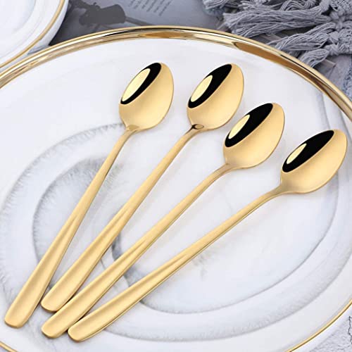 Theelepels latte lepels lange roestvrij staal gouden voor koffie ijscoupe ijs dessert cocktail 20cm 4 stks keuken gadgets - Image 8