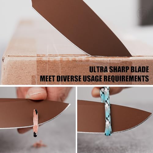 Image of Vosteed Marten EDC Folding Pocket Knife - 3.30 inch 154CM Copper Dune Blade - Top Liner Lock, Black Aluminum Handle - Camping, Hunting Knives - A1613