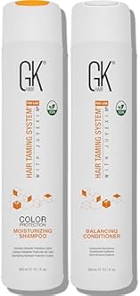 GK HAIR Vegan shampoo & Conditioner set - Organic Shampoo & Conditioner Set For Medium Hair -Made with Keratin, Aloe vera and Jojoba Seed oil- Paraben & Phthalate Free (10 Fl Oz)