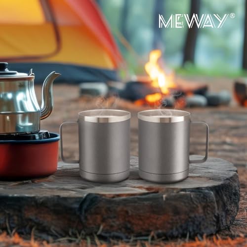 Image of MEWAY 12oz /1Pack Double Wall Vacuum Insulated Travel Mug With Handle, Stainless Steel Tumbler with Lid, Durable Powder Coated Insulated Coffee Cup for Cold & Hot Drinks (Cold Grey, 1 pack)