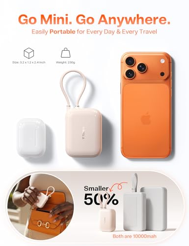 Image of TORRAS EasyGo for iPhone 17 Portable Charger 10000mAh, 45W Ultra-Ice Fast Charging USB-C Power Bank with Dual Built-in Cables, Battery Pack Compatible with iPhone 17 /16 /15 Pro, Samsung S26 S26+ Ultra