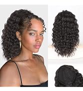 AISI BEAUTY Curly Ponytail Extension Drawstring Ponytail for Black Women 14 Inch Fake Ponytail Cu...