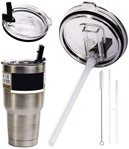 Travel Mug Sip Straw Lid 30 oz Flip Suction Replacement Top Cap Vacuum Insulated Tumbler Rambler Suck Sippy Mouth Straw Spill Bottle Compatible With Yeti Ozark Polar Sic Rocky CocoStraw