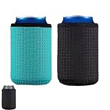 YALIYU Can Cooler, 2 PCS Beer Can Bottle Cooler Sleeve, Can Sleeves for Drinks Cans, Insulators Holder Non-Slip Bottle Cooler for Cola Beer Water Bottle Sleeve(Black Blue), Can Holder