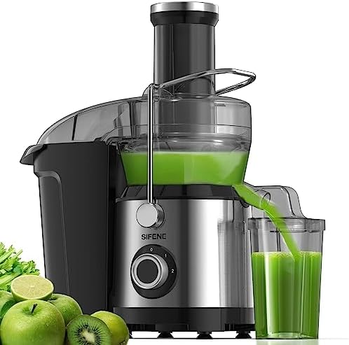 Juicer Machine, SiFENE 1300W(Peak) Moto Larger 3.2" Mouth Centrifugal Juicer Extractor Maker, Juice Squeezer for Whole Fruits and Vegetables, Dual Speeds,Easy to Clean, BPA Free