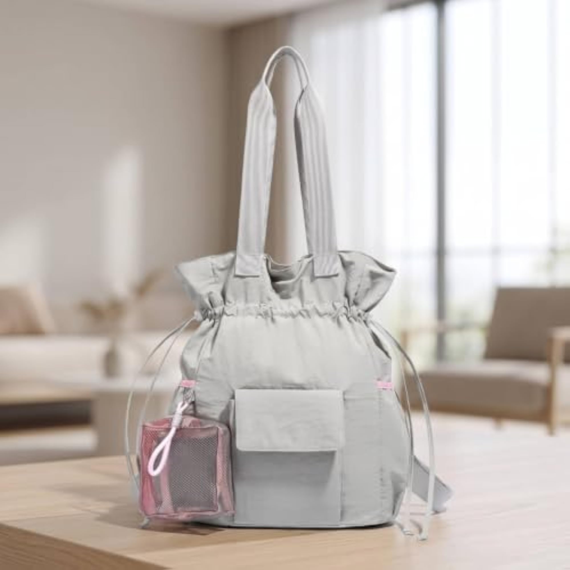Lightweight Shoulder Bag with Pouch, Blue