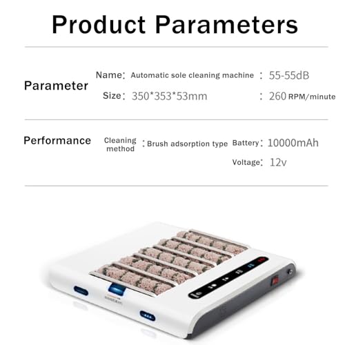 KYZTMHC Máquina automática de Limpieza de Suelas, máquina de Limpieza de Suelas de 260 RPM, pulidora de Zapatos, Limpieza sin Agua, para hoteles, Edificios comerciales - imagen 5