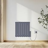 NRG 1200W Electric Oil Filled Radiator LCD Display Portable Heater with Adjustable Thermostat and Timer for Home Use – Anthracite