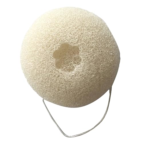 BAZEITFLOW Esponja de Limpieza con Polvo de Bambú Natural Biodegradable para Cuidado Grasa y Cutáneo Color Beige