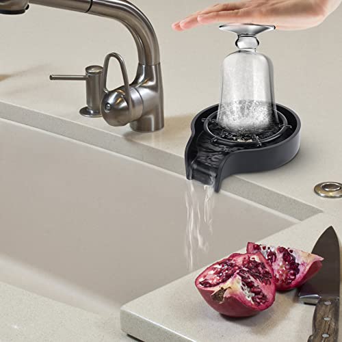 Xmsky Cup Washer Stainless Steel And Abs Glass Washer Bottle Washer And Matte Black Cup Washers For Kitchen Sink,Automatic Flushing Device For Cup，Baby Bottle,Bar Glass #TOP3
