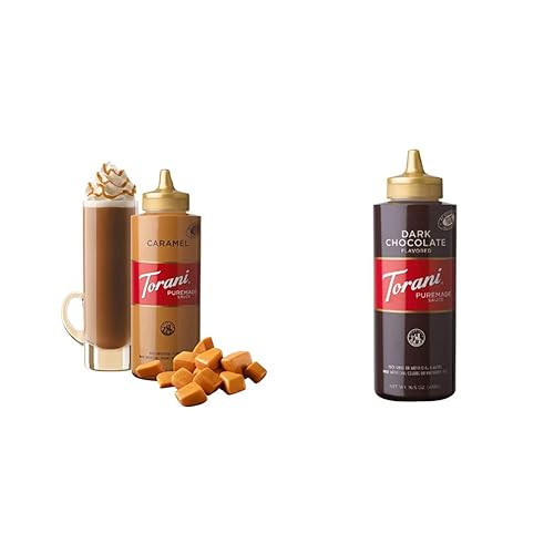 Torani Caramel Squeeze Sauce, 16.5 Fluid Ounce & Dark Chocolate Squeeze Sauce, 16.5 Fluid Ounce - Squeeze Sauce + Chocolate Squeeze Sauce