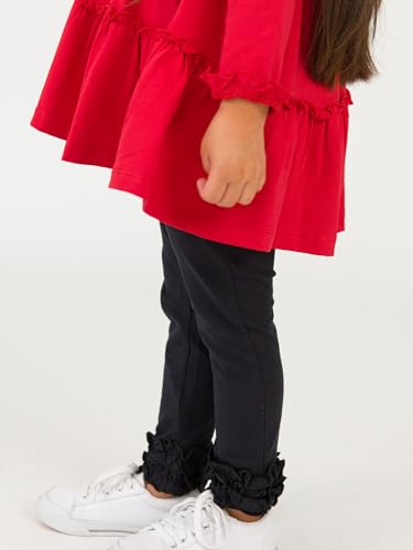 Image of RuffleButts Baby /Toddler Girls Long Sleeve High Low Flowy Ruffle Tunic Top