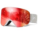 【Adaptación de escena】Nuestras Máscara Gafas Esqui magnéticas cuentan con filtros para una mejor visibilidad en condiciones de poca luz, correas compatibles con casco y función OTG para usuarios de gafas. La protección mejorada de doble capa de las lentes las hace ideales tanto para esquiar como para actividades de ocio