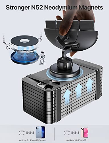 Ciencimy Magnetic Car Mount Compatible With Magsafe Cd Car Mount [Built-In Metal Steel] Cd Slot Phone Holder & [Stable Metal Hook] Car Vent Phone Mount For Magsafe Case Iphone 14 13 12 Pro Max/Mini #TOP5