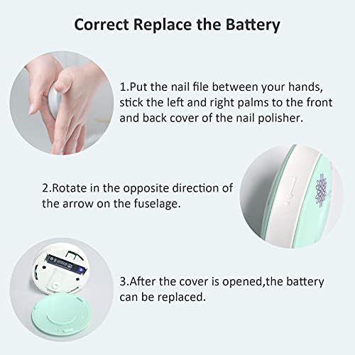 Baby Nail File Electric, ELERA Baby Nail Clippers, Baby Nail Trimmer for Toes and Fingers, Battery Operated Newborn Cutter with 6 Replaceable Grinding Heads (Mint Green)