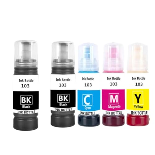 Tinta compatible 103 104 para L3150 L3110 y más kit de 5 botellas
