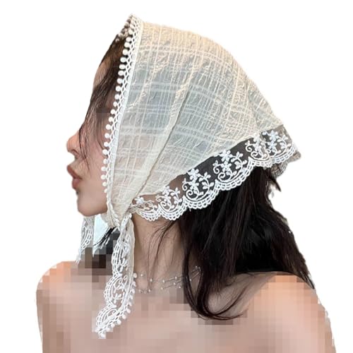 Catálogo para Comprar On-line Pañuelos para la cabeza para Mujer , listamos los 10 mejores. 49 BFLCTTBD - 1 pañuelo de encaje para la cabeza de encaje floral para la cabeza de encaje con pañuelo para la cabeza para mujeres y niñas, Blanco, Talla única