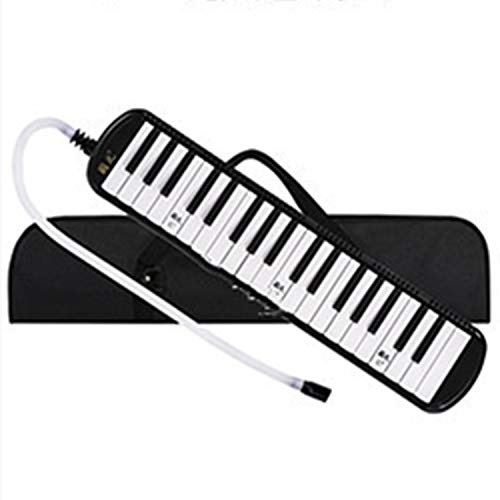 鍵盤ハーモニカ 32鍵 メロディー ピアノ 32/37鍵 多功能 立奏唄口 卓奏唄口 軽量 (本体+バッグ+ホース+唄口+クリーニング用クロス) (32キー-B-ブラック)