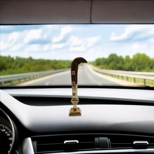 Image of Sri Sisters Karuppasamy Aruval Metal Idol for Car Dashboard & Pooja Room | 7 cm Gold-Coloured Knife Statue | Ayyanar /Sangili Karuppan Aruva | Home Temple Decor | Divine Return Gift Item