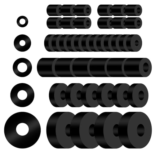 40 Pcs Thick Rubber Spacer 5 Sizes Multi Purpose Black Round Rubb...