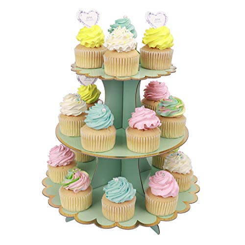 MengH-SHOP Cupcake Stand Cartone 3 Tier Alzata per Torta Supporto per Cupcake per Baby Shower Genere Reveal Festa Bambini Festa di Compleanno