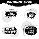 Outus 24 Pieces Photo Booth Props Birthday with Stick Happy Birthday Weddings Graduation Prom Bday Wedding New Year Party Supplies Funny Photo Booth Pose Signs Selfie for Men Women(Silver) - Image 5