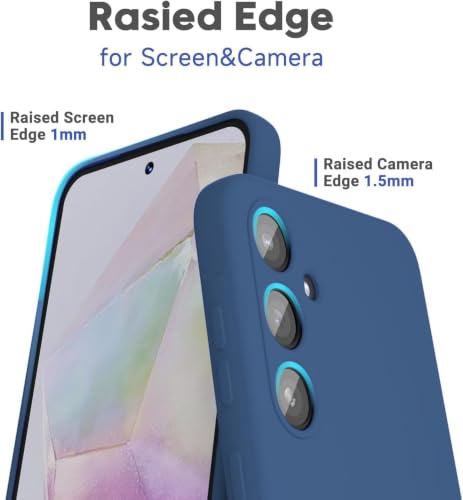 Image of DIZORO Microfiber Candy Case Compatible for Samsung A55 Smooth Touch Cushion Liquid Soft Silicone Gel Rubber Phone Cases Non-Slip Full Body Protective Shockproof A55 Back Cover (Cosmos.)